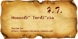 Hosszú Terézia névjegykártya